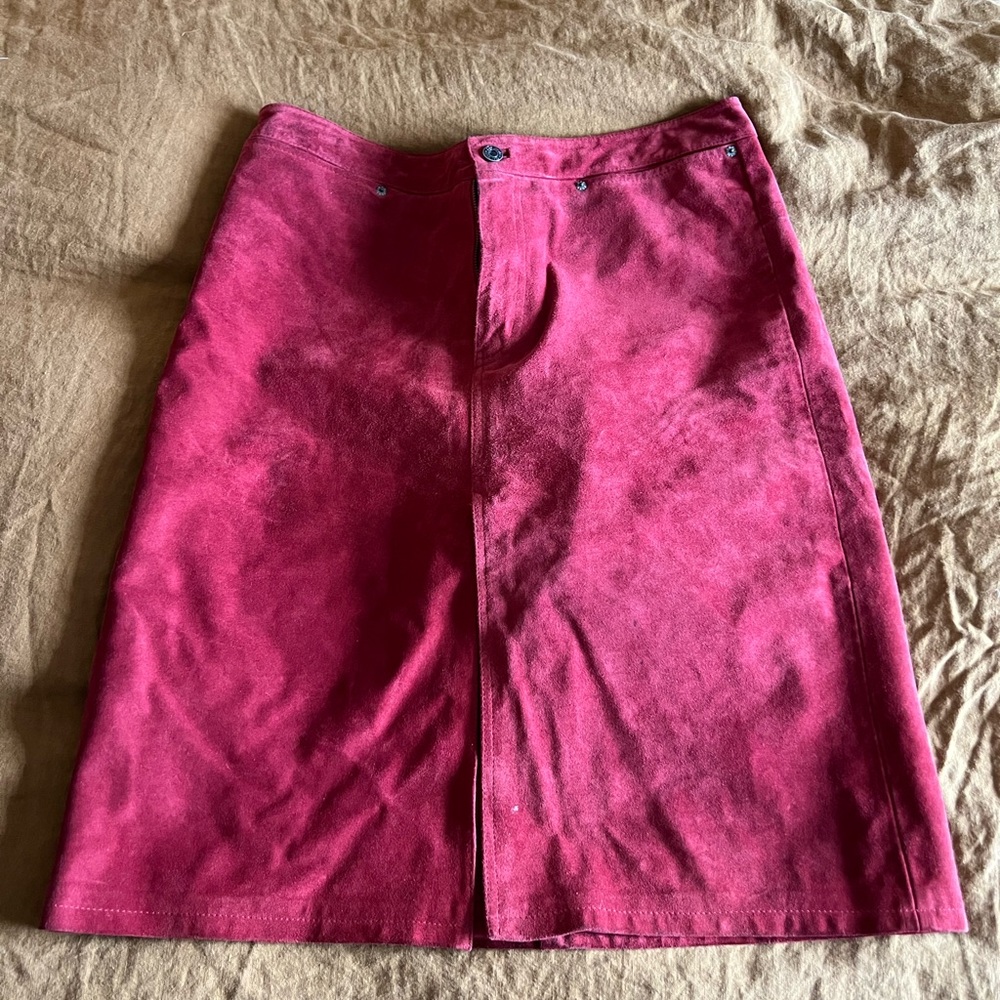 Vintage GAP Vibrant Suede Red/Rust Pencil Skirt